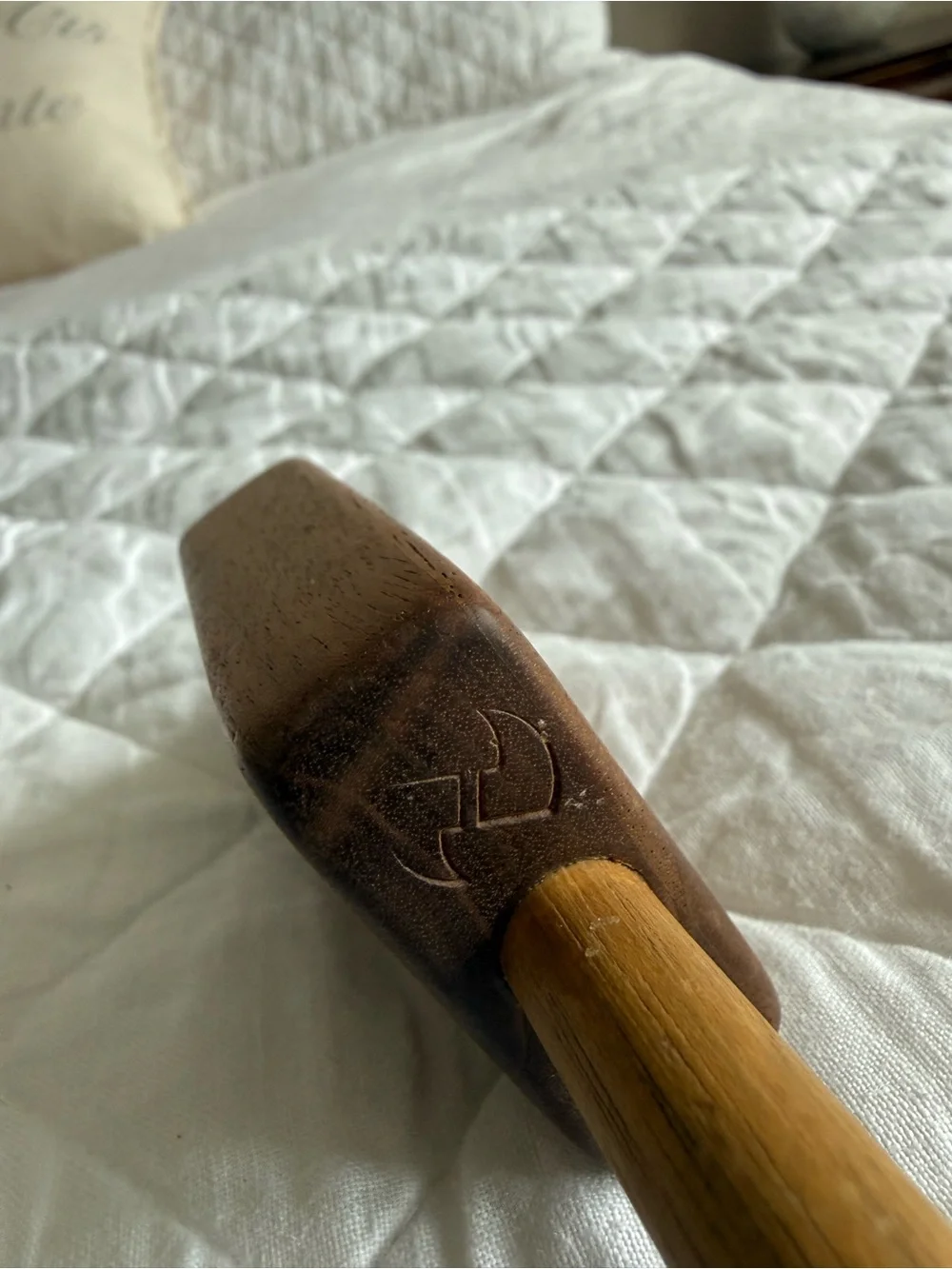 Handmade wooden rattle